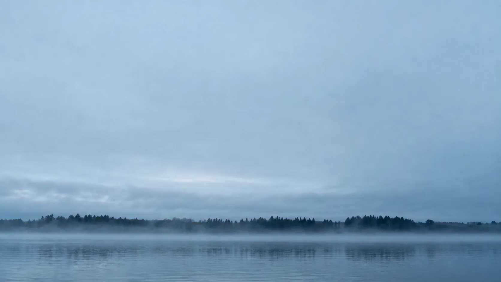 Morning fog over the Kennebec River near Richmond, Maine